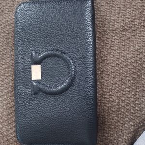Black Leather Phone Wallet